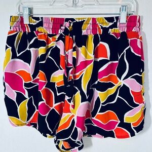 Forever 21 Floral Swim Beach Exercise Shorts Lined Elastic Waist 30”